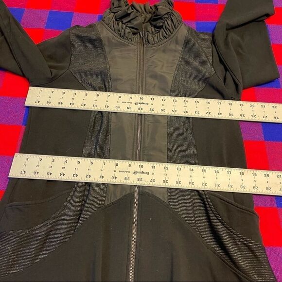 YEST Black Ruffle Jacket Parka Size M/L/XL See Measurements - Picture 11 of 14
